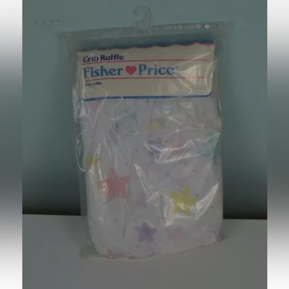 Vintage Fisher Price Crib Ruffle Skirt Stars Dundee 1991 USA Cow Over the Moon